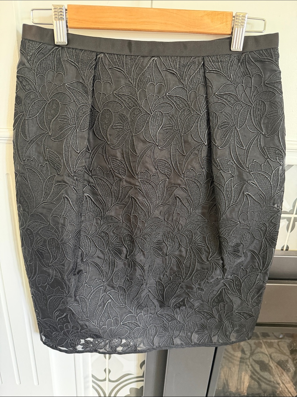 Stella McCartney Black Floral Lace Pencil Skirt NWT silk blend